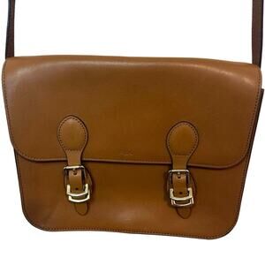 Lauren Ralph Lauren Tan Leather Crossbody Satchel